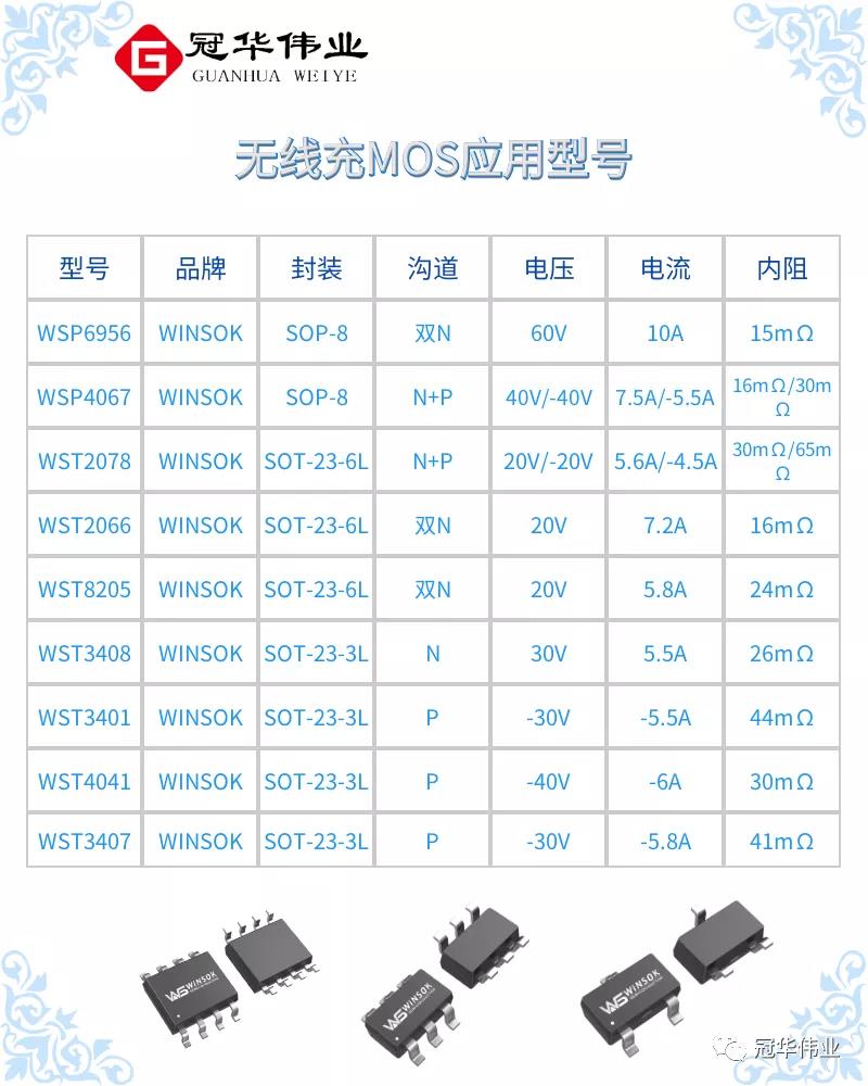 微硕MOS管无线充主要型号