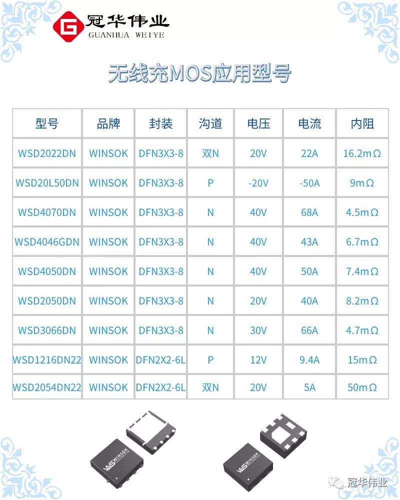 微硕MOS管无线充主要型号